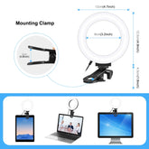 PULUZ 4.7 inch 12cm Ring Selfie Light 3 Modes USB Dimmable Dual Color Temperature LED Curved Vlogging Photography Video Lights with Monitor Clip Holder
